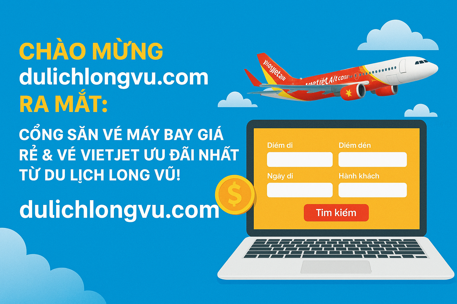 Banner máy bay Du lịch Long Vũ